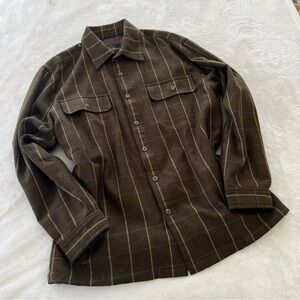 VINTAGE Weatherproof Wool Blend Brown Plaid Button Up Men’s Shirt